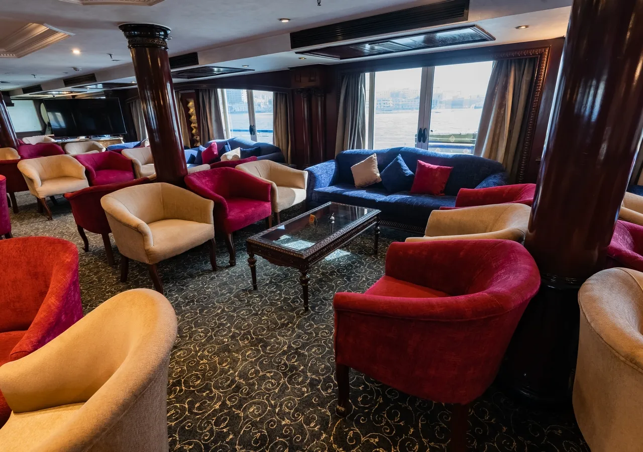 Lounge aboard the MS Monica Nile Cruise Nile cruise